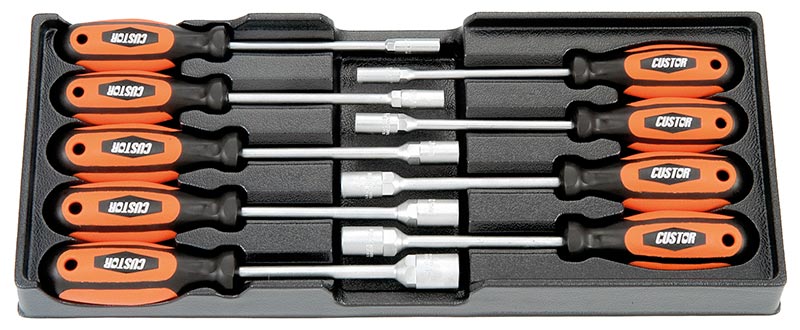 Set di 9 cacciaviti a bussola dalla 6 alla 14