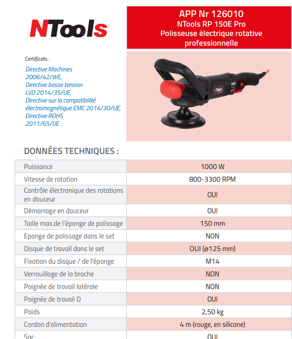 Lucidatrice elettrica professionale rotativa