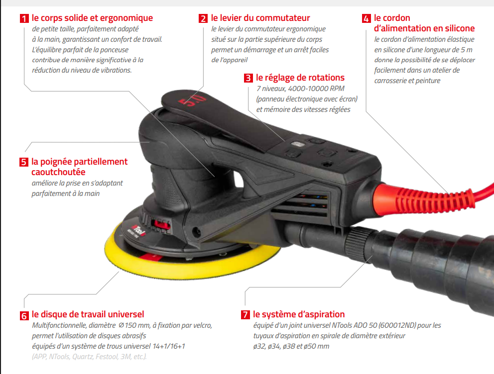 Levigatrice orbitale ROS II brushless elettrica orbita 5.0