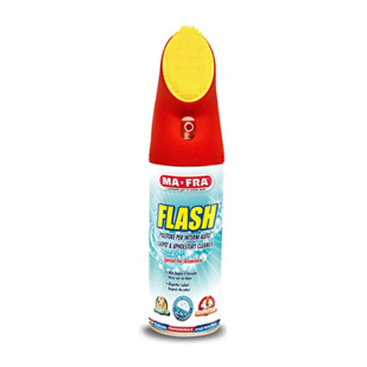 Kit 6 FLASH è ideale per pulire a secco sedili auto, tappetini e finiture in ogni tipo di rivestimento, tessuto, velluto e Alcantara.