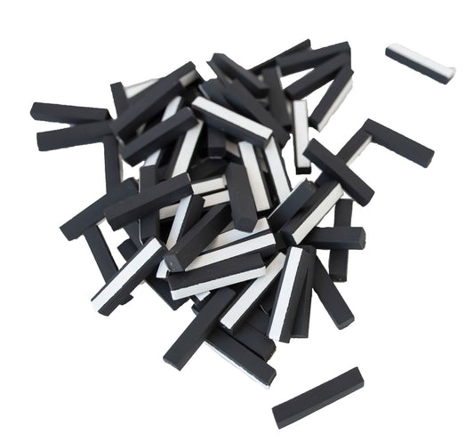 Confezione 50 blocchetti gomma  5,4×4,9x25mm per sorreggere parabrezza e vetri