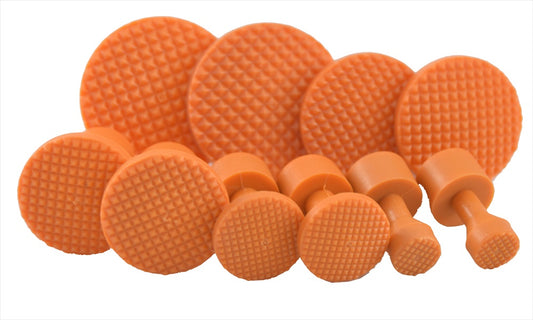 Set 10 Ventosine varie misure colore arancione 9-16-21-27-32 mm diametro
