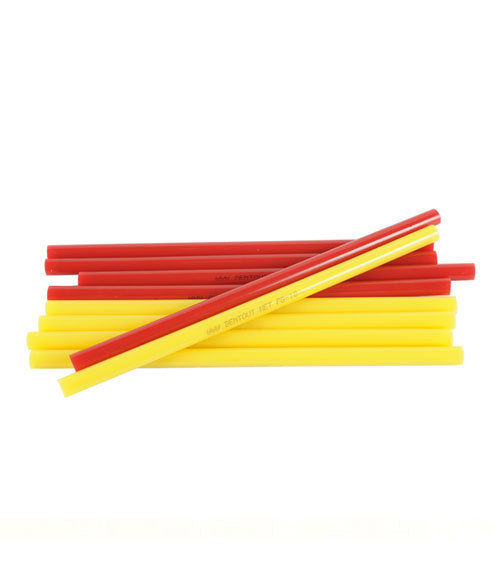 Kit 10 pezzi colla per tirabolle mista rosso e giallo in base temperatura